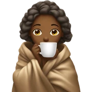 girl inside a blanket sipping coffee eyes closed sticker