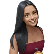 smiling girl with cup outdoors sticker