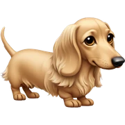 Light Beige color long hair long face dachshund full body  sticker
