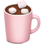 Light Pink mug of hot chocolate with marshmallows  sticker