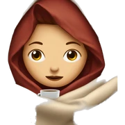 girl inside a blanket sipping coffee eyes closed dark red hair sticker