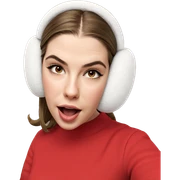 girl in earmuffs with tongue out sticker