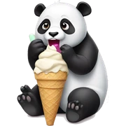 Panda eating ice cream sticker