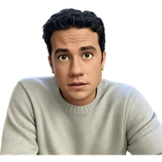 boy in sweater with earrings sticker
