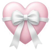 Pastel pink heart with white bow sticker