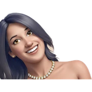 smiling girl with jewelry sticker