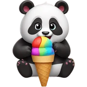 Panda eating ice cream sticker
