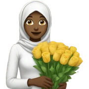 White girl with hijab buying flowers  sticker