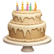 Beige detailed birthday cake sticker