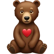 brown bear with brown heart sticker