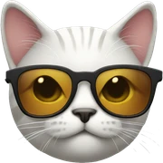 Cat with sunglasses sticker