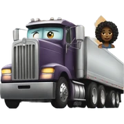 Black girl driving semi truck  sticker