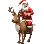 santa riding a reindeer  sticker