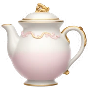 White porcelain tea pot with light pink and gold details  sticker
