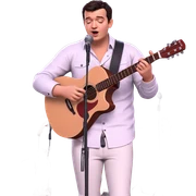 boy playing guitar with microphone sticker