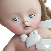 girl with blue eyes heart sticker