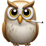 Owl smoking  sticker