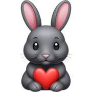 Lapin noir avec des cœur  sticker
