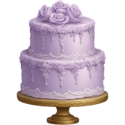 Highly detailed light lavender cake with flowers rococo sticker