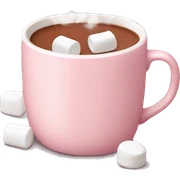 Light Pink mug of hot chocolate with marshmallows  sticker