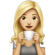 blonde girl drinking coffe sticker