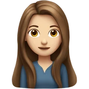 White girl with long brown hair sticker