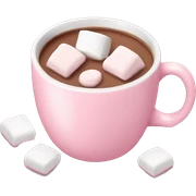 Light Pink mug of hot chocolate with marshmallows  sticker