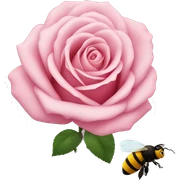rose with a bee sticker