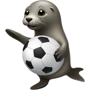 Seal playing soccer sticker