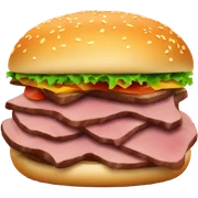 Sliced roast beef layered between two buns sticker