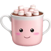 Light Pink mug of hot chocolate with marshmallows  sticker