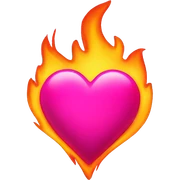 Hot pink heart on fire sticker