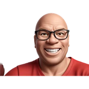 smiling boy with red shirt sticker