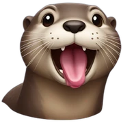 Otter sticking tongue out sticker