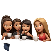 friends sharing coffee time sticker