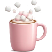 Light Pink mug of hot chocolate with marshmallows  sticker