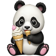 Panda eating ice cream sticker