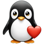 Pinguin-with-heart sticker