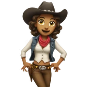 A dancing cowgirl  sticker