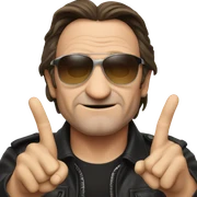 Bono doing peace sign sticker
