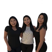 smiling girls under night sky sticker