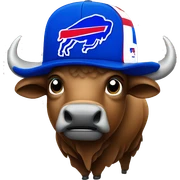Buffalo wearing buffalo bills hat sticker