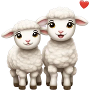 Little lambs in love   sticker