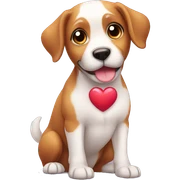cute dog with heart sticker