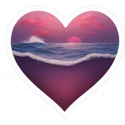 Heart ocean sticker