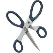Two pairs of scissors that are open facing one another, but not touching sticker