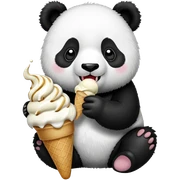 Panda eating ice cream sticker
