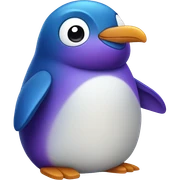 Purple and blue penguin  sticker