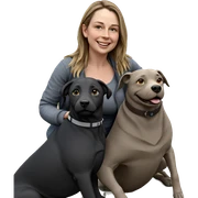 happy girl with dog outdoors sticker