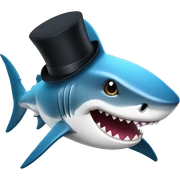 Shark with a top hat sticker